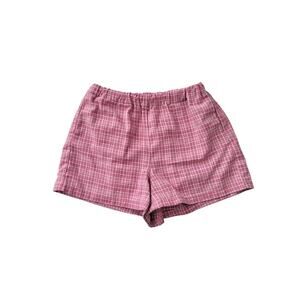 Brandly melville pink plaid boxer shorts - one size